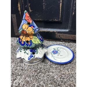 Boleslawiec Polish Pottery Tree Tea Light Luminary W/ Underplate